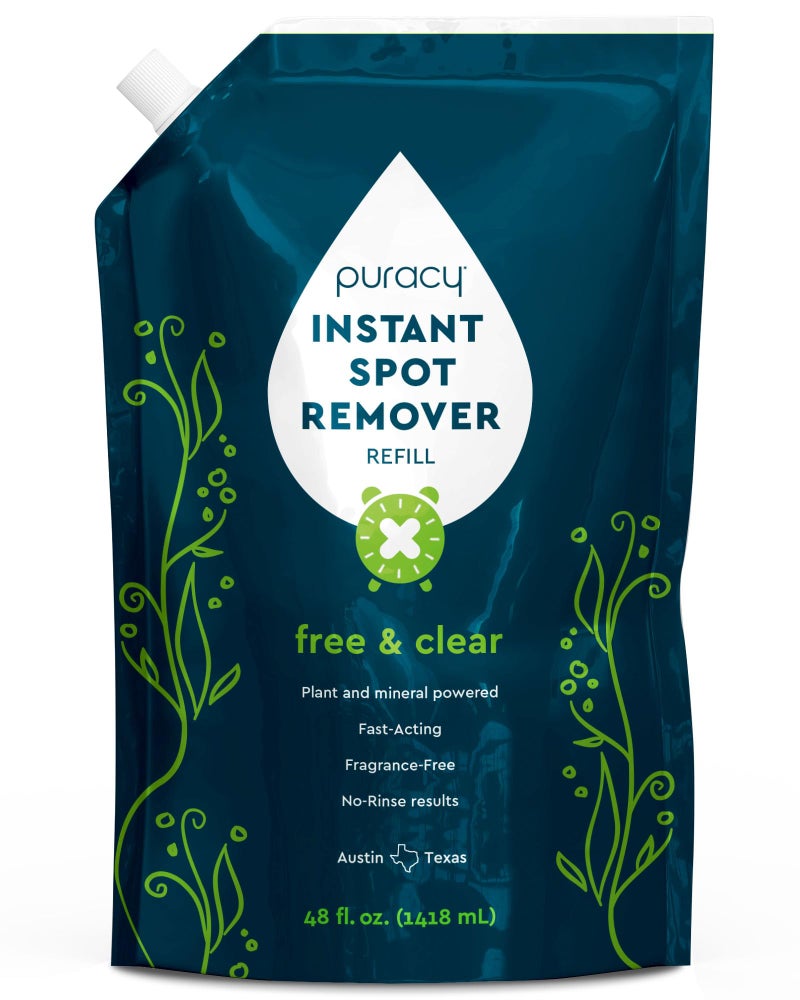 Puracy Laundry Stain Remover for Clothes Laundry - Carpet Stain Remover Carpet Spot Cleaner Couch Stain Remover - Clothes Spray, Free & Clear - Instant Spot Remover, 48 Fl Oz (Pack of 1) - Image 1